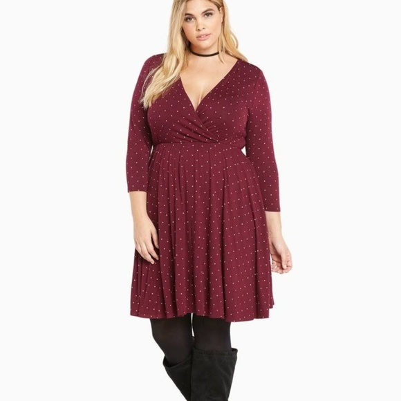 Torrid Dresses & Skirts - Torrid Burgandy Wrap Rayon Dress Size 3